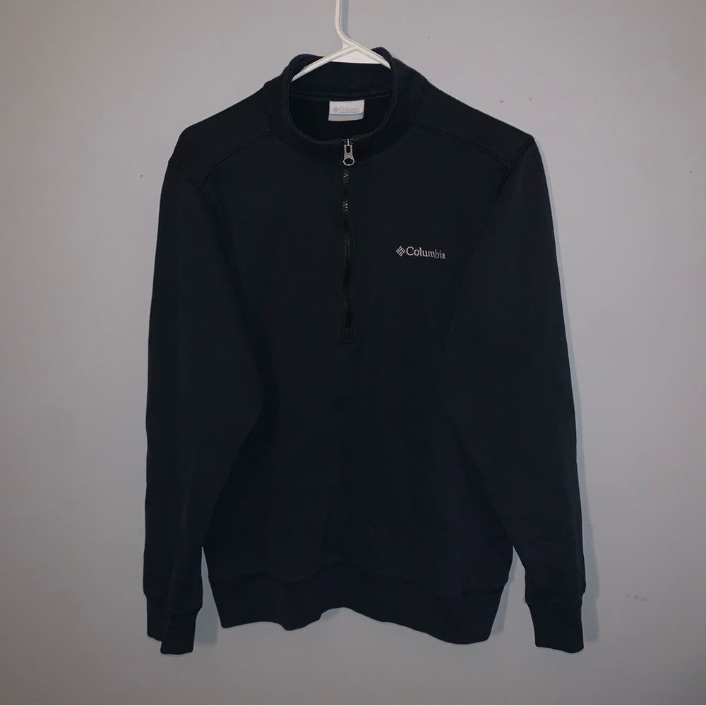 Men's Size Small Columbia Sportswear 1/4 Zip Pullover Sweatshirt Black